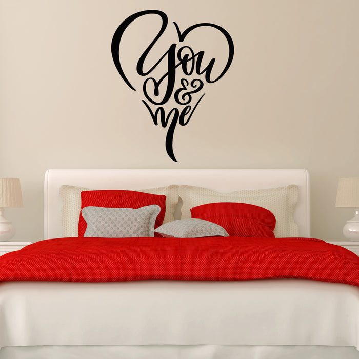 Vinyl Wall Decal Quote Words Love You And I Bedroom Decor Stickers (2800ig)