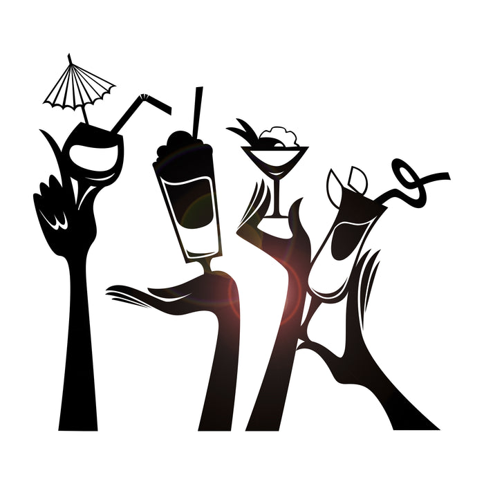 Cocktails Night Club Decor Party Bar Wall Vinyl Decal Liquor Store For Adults Sticker (4496ig)