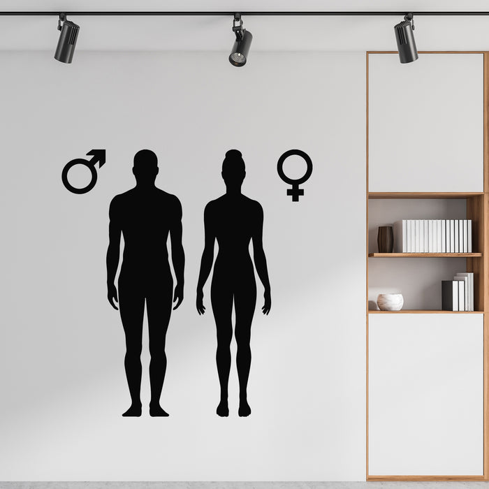 Vinyl Wall Decal Male And Female Figures Symbol Health Care Stickers Mural (g9297)