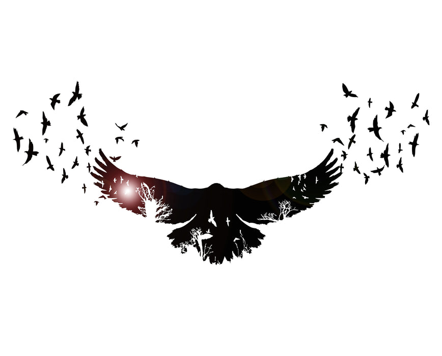 Sale Vinyl Wall Decal Raven Birds Sticker Unique Gift (1336ig) L 20.6 in X 45 in