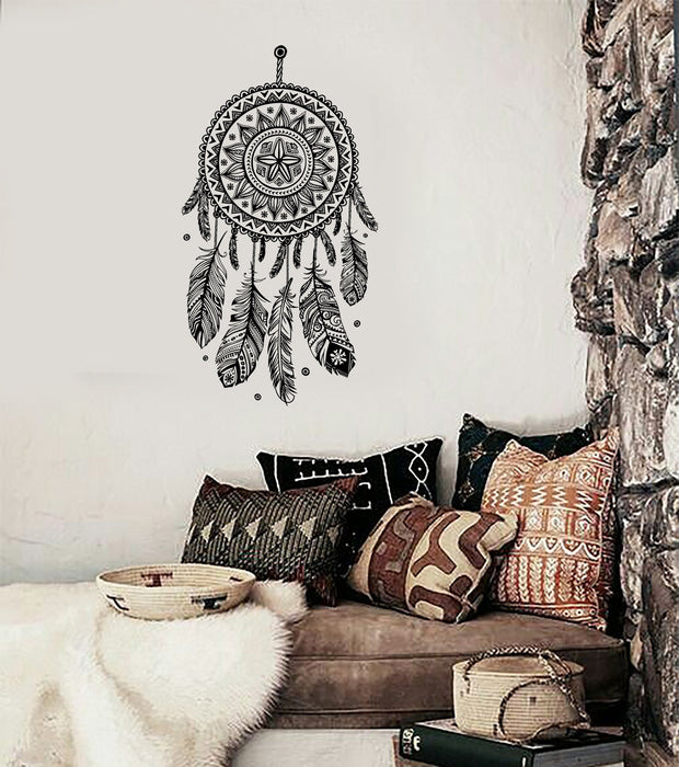 Vinyl Decal Wall Dreamcatcher Web Plumage Charm Art Sticker Unique Gift (ed130)
