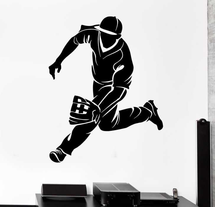 Wall Decal Baseball Player Sports Game Catcher Vinyl Sticker (ed1745)