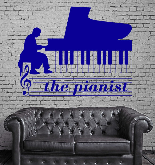 Pianist Wall Stickers Piano Music Musical Instrument Vinyl Decal Unique Gift (ig2371)