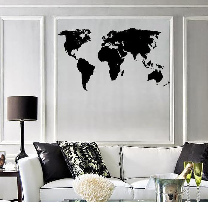 Wall Sticker Vinyl Decal World Map Travel Geography Earth Cool Decor (ig751)