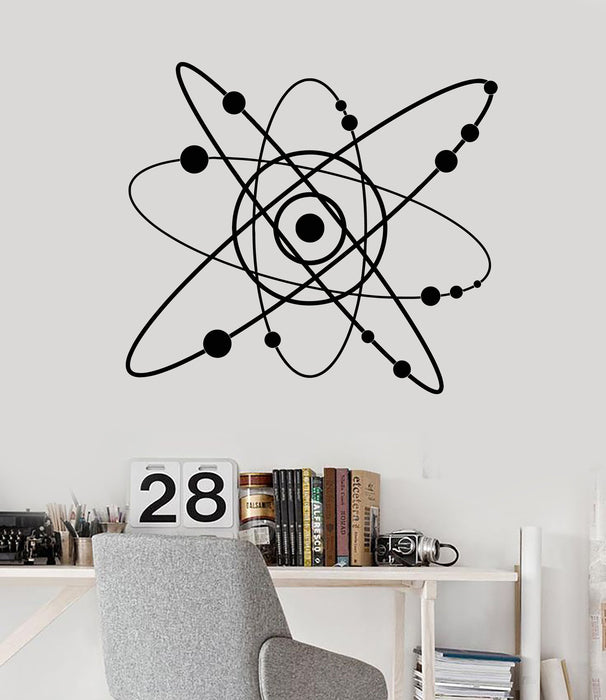 Vinyl Wall Decal Atom Science Learning School Chemistry Exact Sciences Stickers Unique Gift (1898ig)
