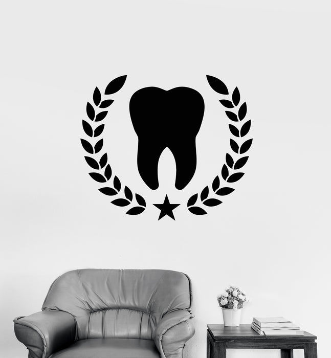 Vinyl Wall Decal Dental Clinic Tooth Logo Dentist Stickers (3386ig)