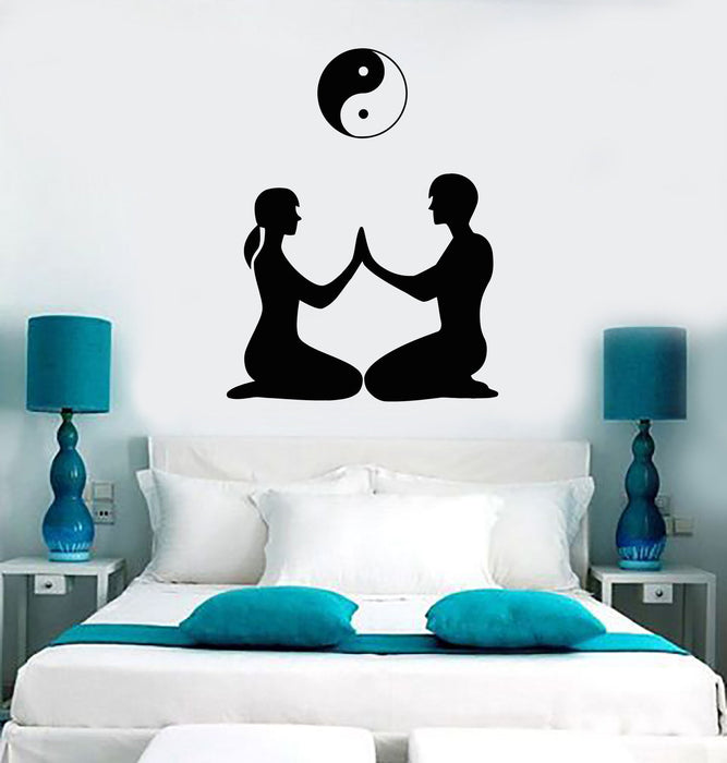 Vinyl Wall Decal Love Couple Yin Yang Zen Bedroom Decoration Stickers Unique Gift (ig4583)