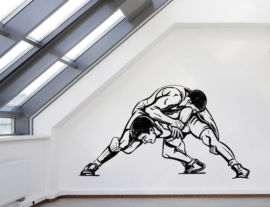 Wall Vinyl Decal Fight Wrestling Twin Combat Sports Interior Decor Unique Gift z4584