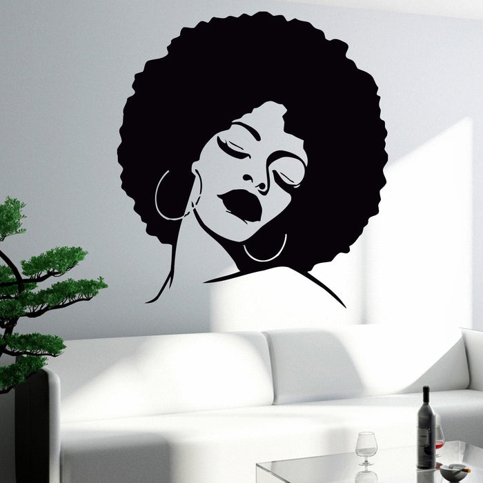 Vinyl Decal Large Wall Sticker Fashion Black Lady Hot Sexy Hair Spa Salon Unique Gift (z596)