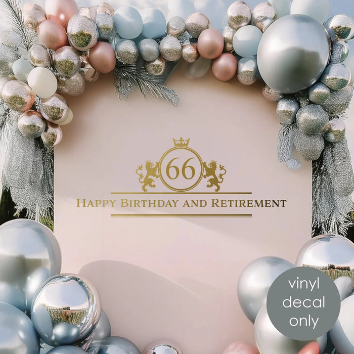 Happy Birthday & Retirement Personalized Vinyl Decal – Custom Name & Age Celebration Decor w78