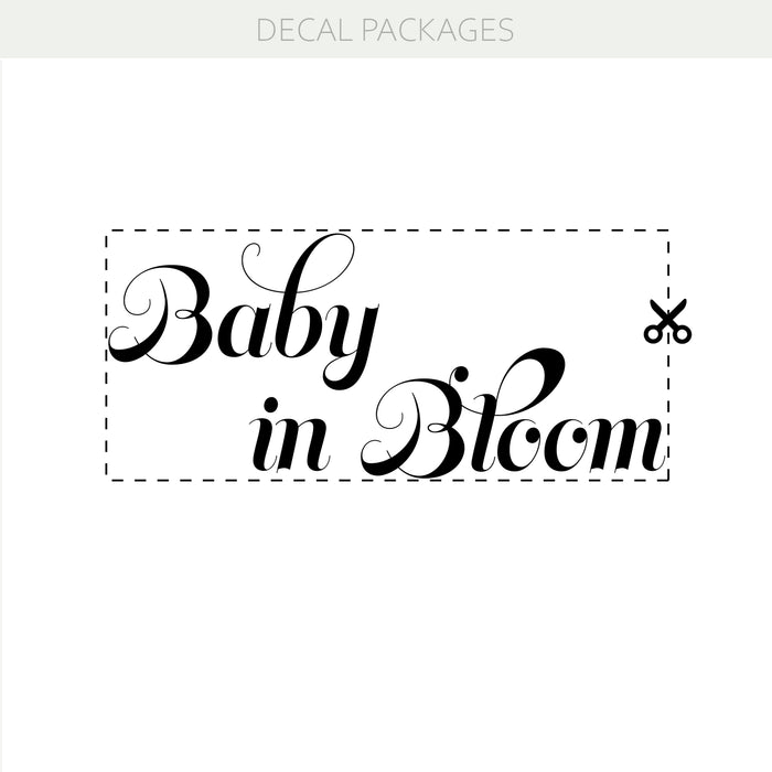Baby in Bloom Vinyl Decal – Floral-Themed Baby Shower & Nursery Decor Backdrop Decoration w038