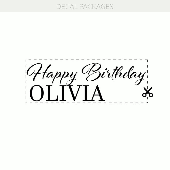 Custom Happy Birthday Name Decal – Personalized Vinyl Sticker for Party Decorations, Backdrops & Signs w020