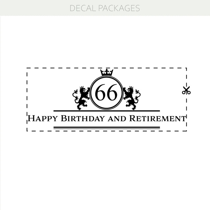 Happy Birthday & Retirement Personalized Vinyl Decal – Custom Name & Age Celebration Decor w78
