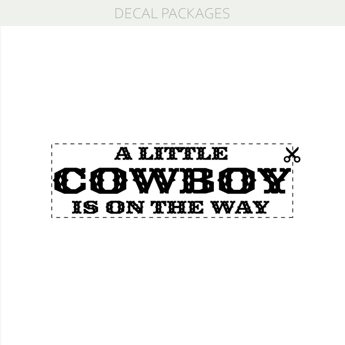 A Little Cowboy | Cowgirl Is On The Way Girl Boy Western-Themed Baby Shower Decor Gender Reveal Decoration w026