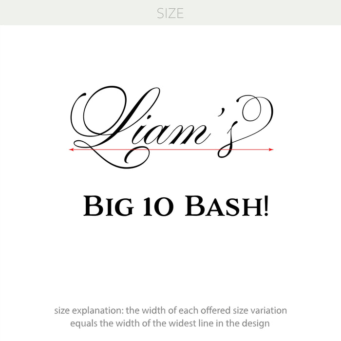 Big 10 Bash Birthday Tenth Backdrop Decal – Personalized Name Custom Vinyl Party Decor Sticker w99