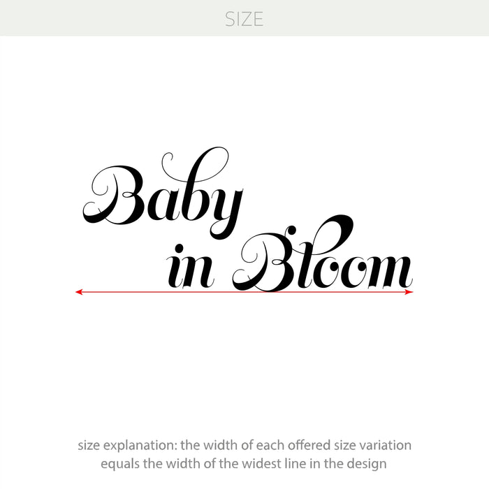 Baby in Bloom Vinyl Decal – Floral-Themed Baby Shower & Nursery Decor Backdrop Decoration w038