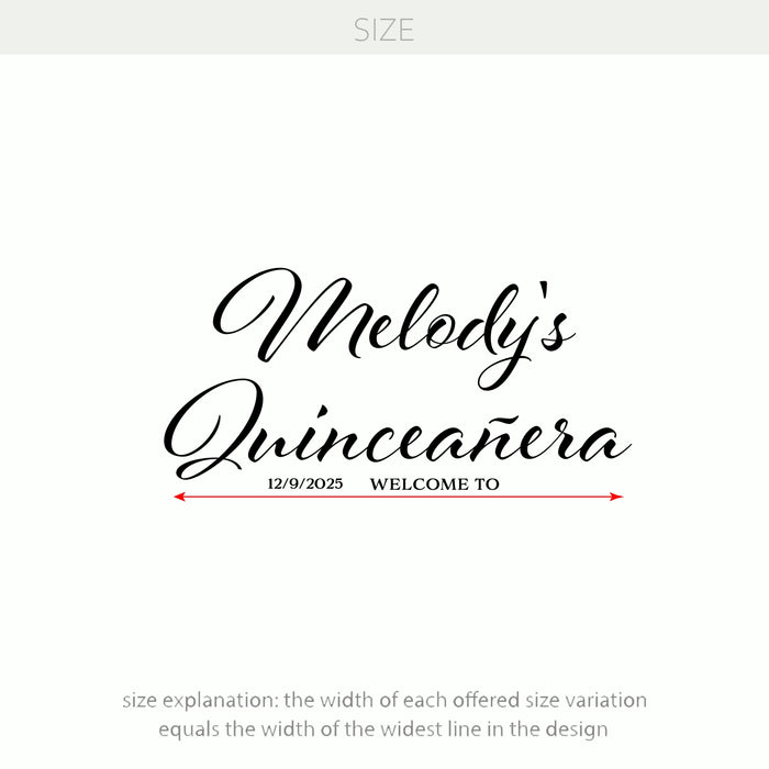 Quinceañera Personalized Decal – Custom Vinyl Sticker with Name & Date for Celebration Decor w016