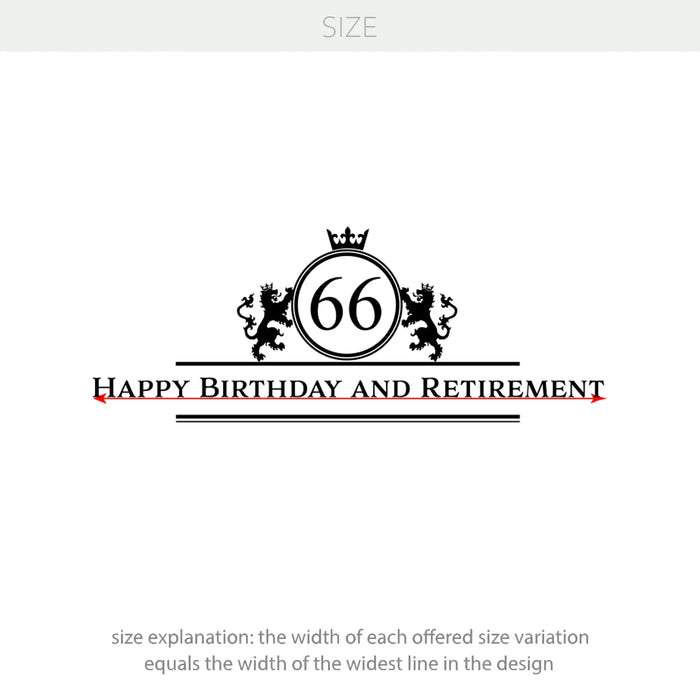 Happy Birthday & Retirement Personalized Vinyl Decal – Custom Name & Age Celebration Decor w78