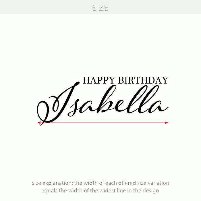 Happy Birthday Personalized Name Decal – Custom Vinyl Sticker for Party Decor, Cake Table & Backdrops w019