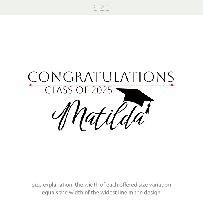 Congratulations Personalized Name Custom Class of 2025 Vinyl Decal – Graduation Celebration Sticker w027