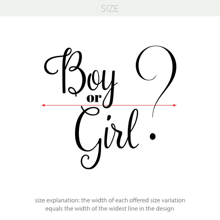 Boy or Girl? Vinyl Decal – Gender Reveal Party Decor & Baby Shower Sign Backdrop Decoration Sticker w037