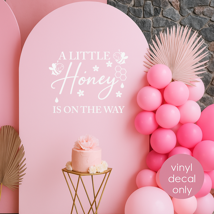girl baby shower backdrop decor, white decal