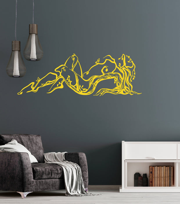 Sale of Naked Girl Tree Branches Vinyl Wall Decal Sticker Unique Gift (971ig) L 14.8 in X 45 in
