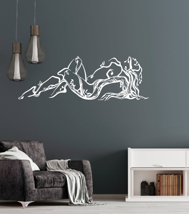 Sale of Naked Girl Tree Branches Vinyl Wall Decal Sticker Unique Gift (971ig) L 14.8 in X 45 in
