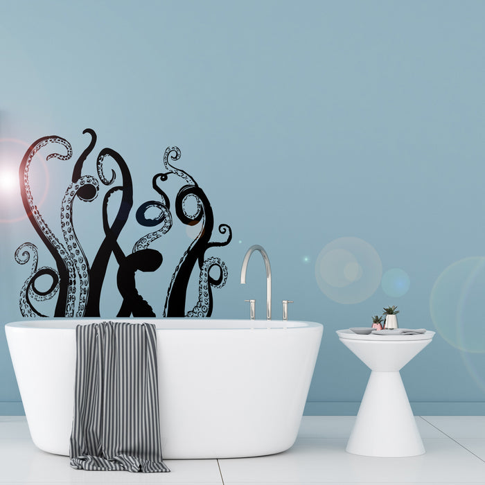 Vinyl Wall Decal Octopus Tentacles Marine Decor Bathroom Art Stickers Unique Gift (ig3104)