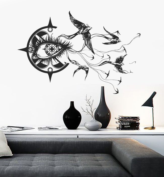 Wall Vinyl Decal Fantasy Bird Eye Living Room Large Decor z4595