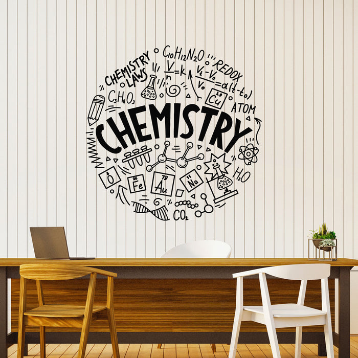 Vinyl Wall Decal Lettering Chemistry Education Science Molecule School Stickers Mural (g8509)