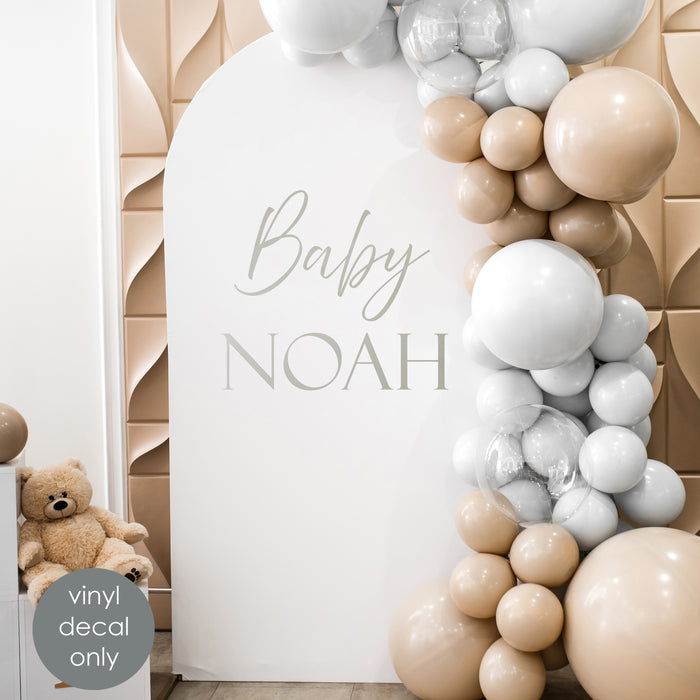 Baby Birthday Party Personalized Vinyl Decal – Custom Name Sticker for Celebration Decor w030