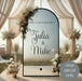 Happily Ever After Party Wedding sign, custom names, date and location, black decal on mirror, outdoor party theme
