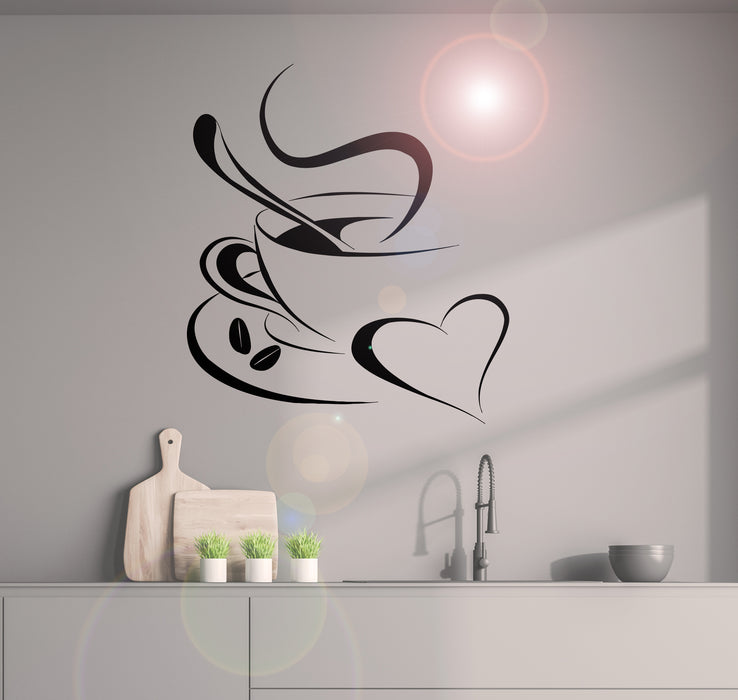 Vinyl Decal Coffee Break Romantic Coffee Shop Kitchen Cafe Wall Sticker Restaurant Decoration Unique Gift (ig2321)