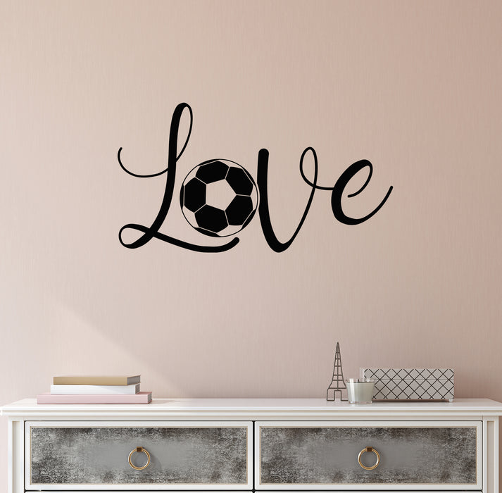 Love Vinyl Wall Decal Football Lettering Sport Ball Lovers Stickers Mural (k359)