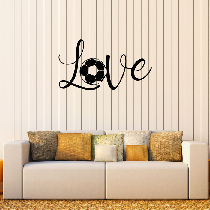 Love Vinyl Wall Decal Football Lettering Sport Ball Lovers Stickers Mural (k359)