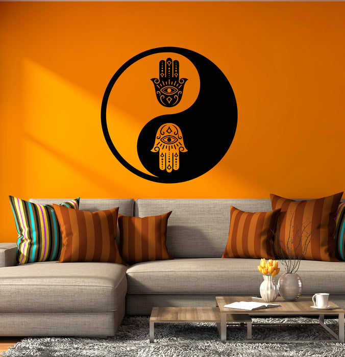 Vinyl Wall Decal Mandala Henna Mehndi Namaste Yin Yang Symbol Stickers Mural (g8497)