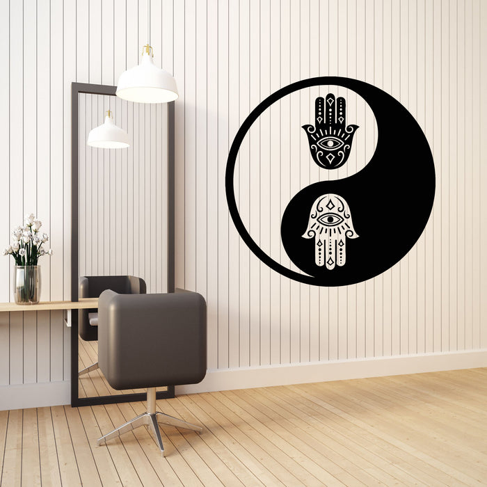 Vinyl Wall Decal Mandala Henna Mehndi Namaste Yin Yang Symbol Stickers Mural (g8497)
