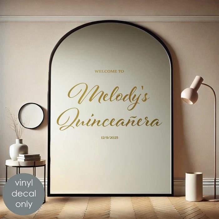 Quinceañera Personalized Decal – Custom Vinyl Sticker with Name & Date for Celebration Decor w016
