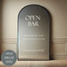 Open Bar Wedding Vinyl sign– The Drinks Are on Us, the Hangover Is on You, custom names party decor, white decal on mirror