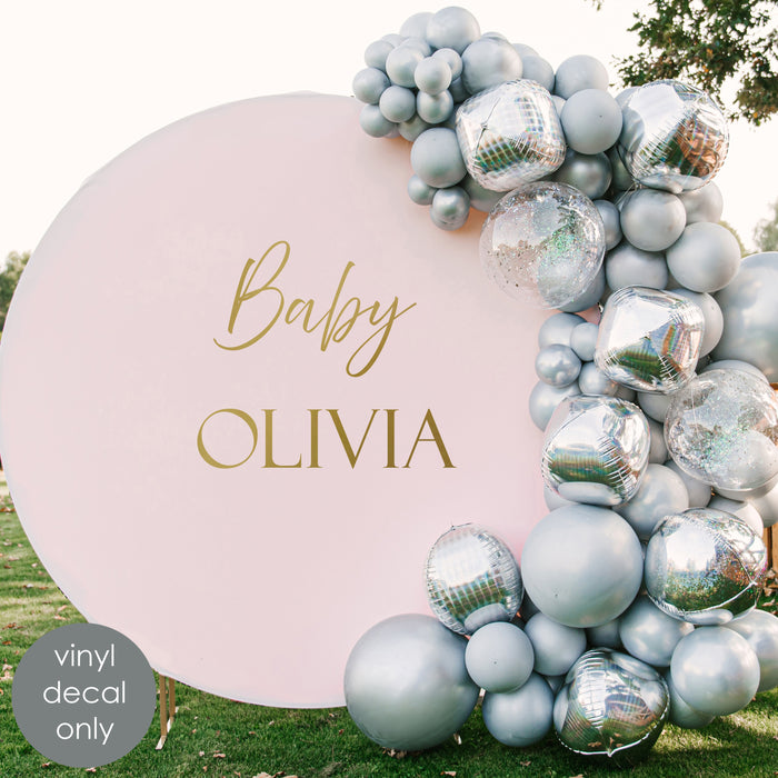 Baby Birthday Party Personalized Vinyl Decal – Custom Name Sticker for Celebration Decor w030