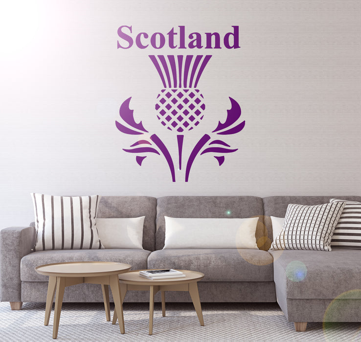 Vinyl Wall Decal Scotland Scottish Thistle Flower Symbol Stickers Living Room (ig3270)