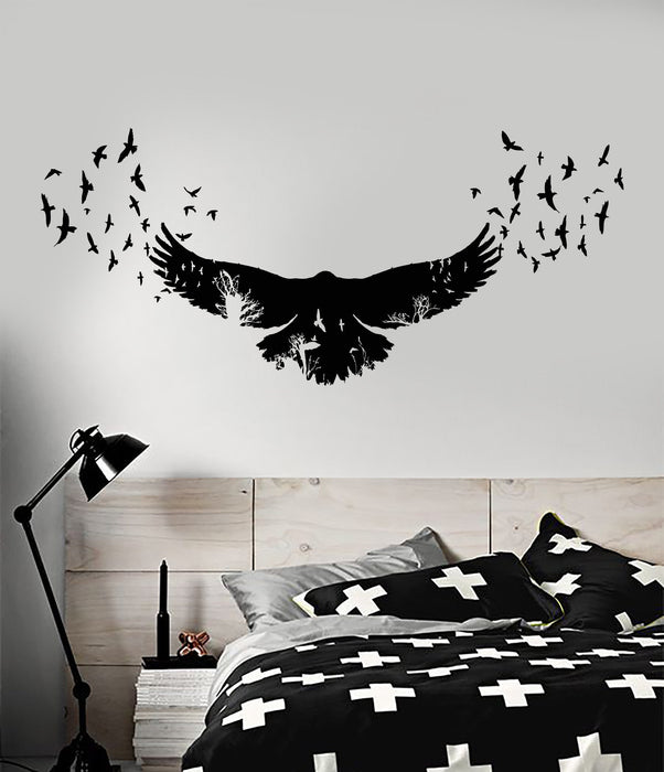 Sale Vinyl Wall Decal Raven Birds Sticker Unique Gift (1336ig) L 20.6 in X 45 in