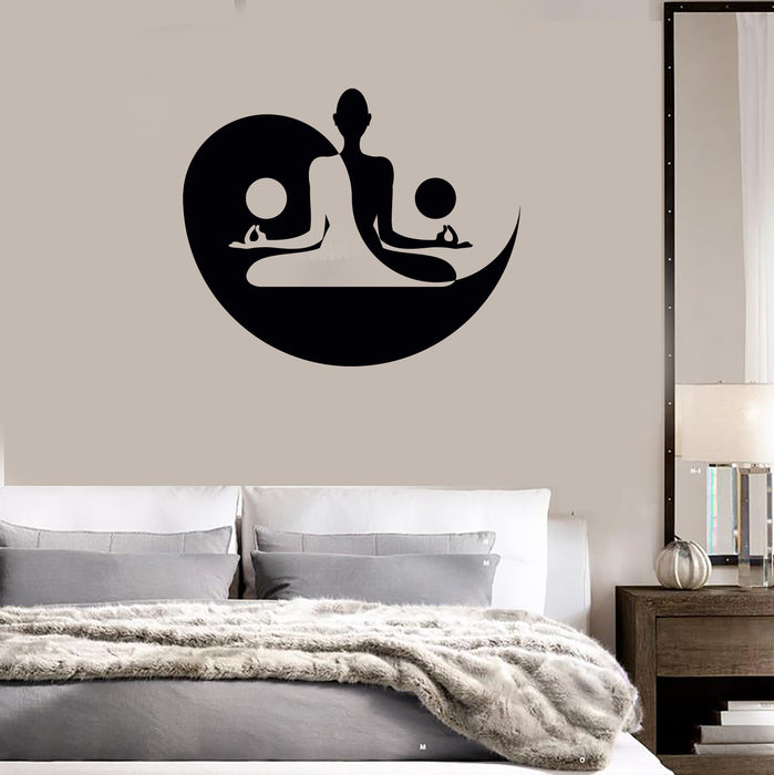 Vinyl Wall Decal Yin Yang Yoga Zen Meditation Bedroom Decor Stickers (120ig)