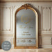 Thank You from the New Mr. & Mrs. Monogram Family Vinyl sign, gold metallic decal on mirror