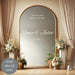 And They Lived Happily Ever After Decal Bride & Groom’s Names wedding decor, white decal on mirror