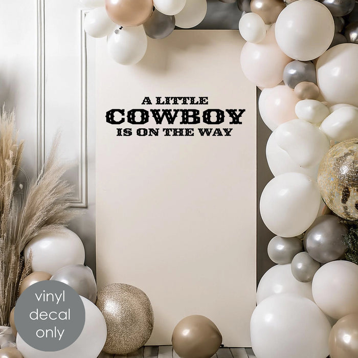 A Little Cowboy | Cowgirl Is On The Way Girl Boy Western-Themed Baby Shower Decor Gender Reveal Decoration w026