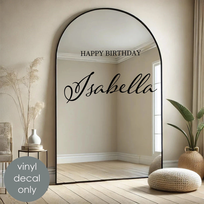 Happy Birthday Personalized Name Decal – Custom Vinyl Sticker for Party Decor, Cake Table & Backdrops w019