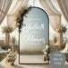Here's to Forever Personalized Decal, outdoor wedding scene, white decal on mirror