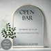 Open Bar Wedding Vinyl sign– The Drinks Are on Us, the Hangover Is on You, custom names party decoration, black decal on mirror